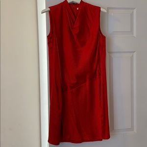 Red silk helmut Lang dress